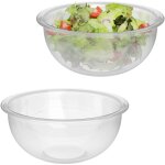 Grand saladier en verre, lot pratique de 2, capacit : 2, 4 l, pour la cuisine, transparent - relaxdays ...
