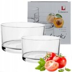 Saladier en verre droit 11 + 14 cm, lot de 2 pi�ces, saladier � �tages, joli