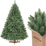 Salcar sapin de no�l artificiel de avec support en bois, sapin nordmann vert, 210 cm