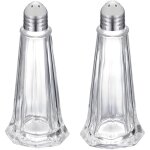 Sali�re et poivri�re, set de 2, capacit� : env. 40 ml, verre / acier inoxydable, new york, argent / transparen ...