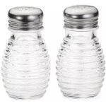 Sali�re et poivri�re en verre beehive avec couvercles en acier inoxydable (lot de 2)
