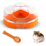 Salle de bain sable hamster avec pelle, bac plastique grand format, sauna et toilettes animaux