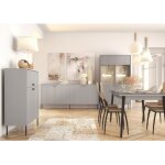 Meublorama - salle  manger complte isis : vaisselier, buffet, vitrine et table extensible.