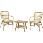 Okaffarefatto - salon mandola en bois de bambou et osier naturel avec 2 fauteuils et 1 table basse