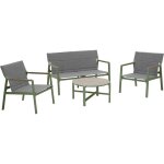 Oviala - salon de jardin 4 places en aluminium vert kaki Oviala - salon de jardin 4 places en aluminium vert kaki