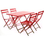 Salon de jardin 4 places greensboro - groseille - hesp�ride