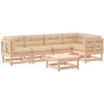Vidaxl - salon de jardin 6 pcs avec coussins bois massif