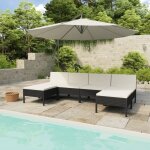 Salon de jardin 6 pcs avec coussins résine tressée noir - salon de jardin - mobilier de jardin - set ... Salon de jardin 6 pcs avec coussins résine tressée noir - salon de jardin - mobilier de jardin - set ...