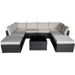 Salon de jardin 8 places en r�sine tress�e marron et beige yanuca