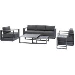 Hesperide - salon de jardin allure graphite 5 places en aluminium et polyester - hespéride Hesperide - salon de jardin allure graphite 5 places en aluminium et polyester - hespéride