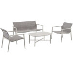 Salon de jardin alu occita beige chin� - 4 places - jardideco