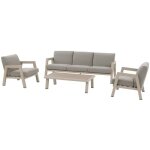 Hesperide - salon de jardin axiome argile 5 places en aluminium texaline et olfine - hespride