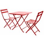 Salon de jardin carré en métal greensboro 70 x 70 cm groseille avec 2 chaises - hespéride Salon de jardin carré en métal greensboro 70 x 70 cm groseille avec 2 chaises - hespéride