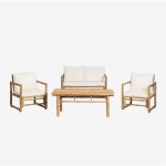 Sklum - salon de jardin compos� d'un canap� 2 places, 2 fauteuils et table basse en bambou livayna