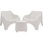 Salon de jardin cormons, ensemble ext�rieur 2 places, table made in italy, blanc