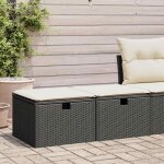 Salon de jardin avec coussins 2 pcs noir r�sine tress�e acacia - vidaxl