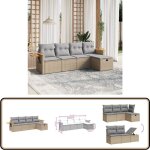 Salon de jardin avec coussins 5pcs mélange beige résine tressée - ensemble salon de jardin - salon de ... Salon de jardin avec coussins 5pcs mélange beige résine tressée - ensemble salon de jardin - salon de ...