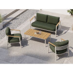 Salon de jardin dekoa en alu et pin - 4 places - jardideco