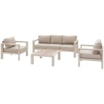 Hesperide ? salon de jardin 5 places evasion ? aluminium �poxy ? coussins en mousse pu ? table basse ...
