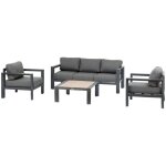 Salon de jardin �vasion graphite & honey 5 places en ol�fine et aluminium - hesp�ride