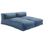 Salon de jardin modulable avec 2 m�ridiennes bleu pacific - mixi