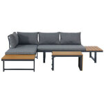 Salon de jardin modulable no name bora 4 places aluminium anthracite avec table polywood 70�40�40 cm