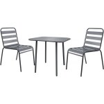 Salon de jardin repas en mtal  bilbao  - 2 places - gris