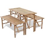 Maisonchic - salon de jardin, table avec 2 bancs 100 cm bambou togp25743 design in