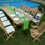 Salon de jardin en teck massif thira, 12 places