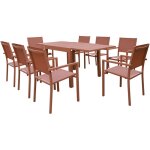 Happy garden - salon de jardin venezia extensible 90 / 180 en textilne terracotta 8 places - aluminium ...