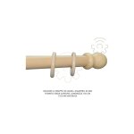 Salone - tringle a rideau coulissante en bois naturel 35 mm longueur 150 cm sans supports Salone - tringle a rideau coulissante en bois naturel 35 mm longueur 150 cm sans supports
