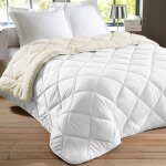 Sampur - couette sherpa blanche : rversible et - hiver - 220x240 cm
