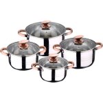 Batterie 8pc inox adapt  l'induction collection altea - chrom