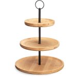 Coupe  fruits en bambou 3 niveaux support mtal collection kinvara