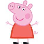 Sanders&sanders - sticker mural peppa cochon rose et rouge