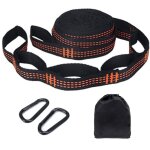 Lot de 2 sangles de hamac, 2, 8 m x 2, 5 cm, fixation avec 2 mousquetons, accessoires de suspension pour ...