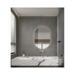 Saniclass shine miroir de salle de bains - 70x100cm - ovale - installation horizontale / verticale - ...