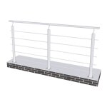 Saniland ensemble garde - corps de scurit pour terrasse - longueur 2m avec 5 traverses, fixation verticale ...
