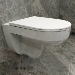 Saniland - wc suspendu sans bride avec abattant ultra - fin soft close - design moderne et hygi�ne maximale ...