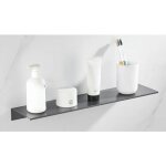 Sanitaire - etag�re murale alu de salle de bains noir - 120cm