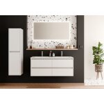 Sanitaire - meuble vasque jupiter 3. 0 blanc brillant 120 cm avec miroir reflet