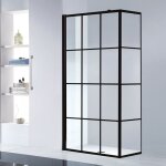 Sanitaire - paroi de douche loft black 100cm + volet pivotant