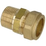 Le sanitaire - raccord bicne de serrage en laiton avec filetage mle diam. 28 mm x 3 / 4''