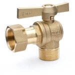 Le sanitaire - robinet  bille pour compteur d'eau querre avec 1 / 2'' fm et crou  chapeau 3 / 4'' ...