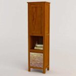 Saniteck - colonne de salle de bain armoire rangement en teck naturel 180 cm