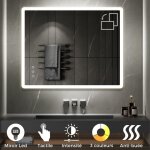 Saniverre - boleo miroir led lumineux fonctions tactiles + antibu�e dimensions - 80 x 100 cm