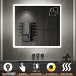 Saniverre - boleo miroir led lumineux fonctions tactiles + antibu�e dimensions - 90 x 100 cm