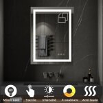 Saniverre - cimeo miroir lumineux led frontale tactile + antibu�e dimensions - 70 x 90 cm
