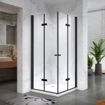 Saniverre - eliza - black cabine de douche noire 80x100 cm h. 180 pivotante - pliante verre 6 mm