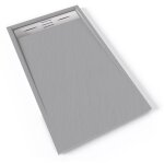 Saniverre - hiemal inox receveur de douche 70 x 120 cm rsine gris aspect ardoise + bonde inox incluse ...